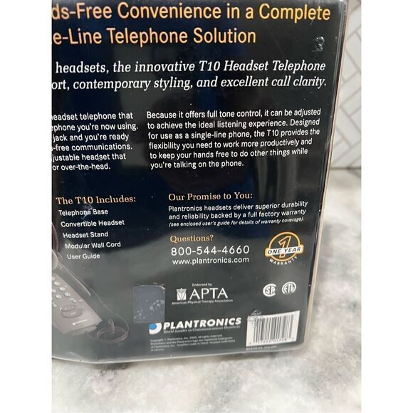 Plantronics T10 Black Headband Headset NEW With Package Wear Sealed PLN-T10 - Picture 4 of 4